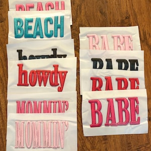 Thin 3D Puff Embroidered Word- Iron On Patch
