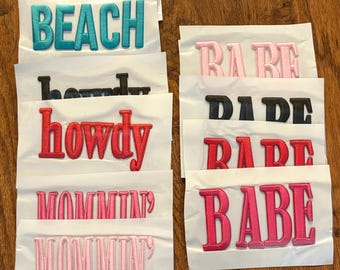 Thin 3D Puff Embroidered Word- Iron On Patch