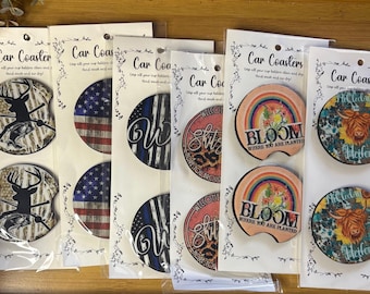 Car Coasters | Set of 2 | Absorbent Car Cup Holder Inserts. Price reduced due to packaging adhesive affecting the foam backing when removed
