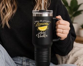 Vaso divertido de vodka con limón / Cuando la vida te da limones, añade vodka 1,2 litros