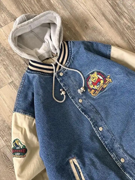 pooh 90s Xxxtentacion Winnie The Pooh Varsity Denim Jacket