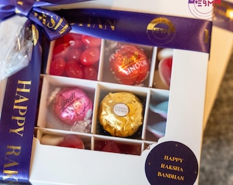 Coffret de douceurs pour Raksha Bandhan : assortiment de chocolats et de bonbons