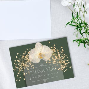 Botanical Personalized Thank You Card with Handwriting Font- Stationary Thank You -Digital Template -Modern Botanical Wedding Thank You Card
