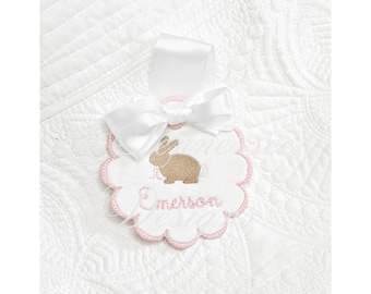 Personalized Embroidered Easter Basket Heirloom Tag | Spring Gift