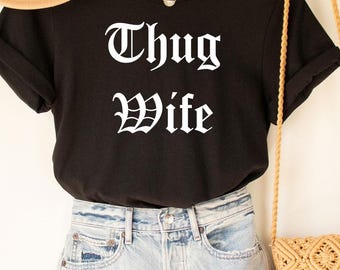 Camiseta de esposa matón, camiseta de esposa matón, camiseta divertida de esposa, sudadera de esposa, regalos para esposa, regalo de Navidad, regalos de boda divertidos, camiseta linda de esposa