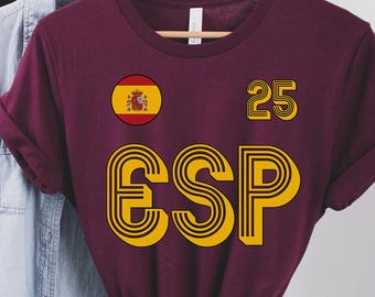 Espana Tee, Espana Trikot, Spanien Fußball, Spanien Basketball, Basketball-WM, personalisierte Nummer, Spanien Geschenk