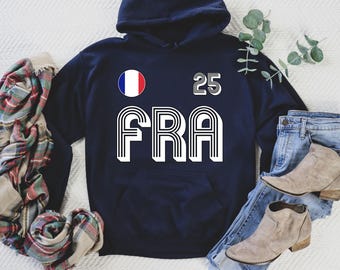 Frankreich Hoodie, Frankreich Trikot, Frankreich Fußball, Frankreich Basketball, Basketball-Weltmeisterschaft, personalisierte Nummer, Frankreich Geschenk, WM-Shirt