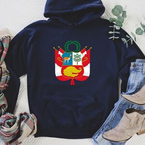 Peru Hoodie, Peru Coat of Arms, Peru flag shirt, Peruvian gift, Peru national shirt, Peru football fans, Peruana Shirt