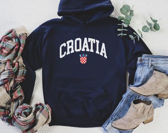 Sudadera con capucha de Croacia, camiseta de la Copa Mundial de Croacia, camiseta de Croacia, Croacia, camiseta con el mapa de Croacia, camiseta de Croacia, camiseta de viaje de Croacia, Croacia Love