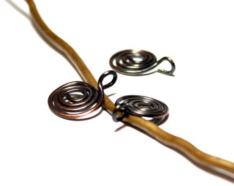 Handmade Copper 16 Gauge Artisan Swirl Dangles Findings for Jewelry Making, Connector Links, Swirl Bracelet Earrings Oxidized Hammered