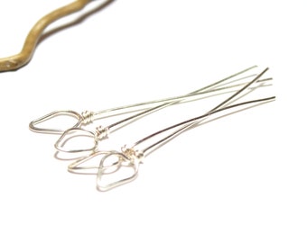 Jewelry Making Artisan Findings Leaf Headpins for Jewelry - Silver Pendant Finds - Wire Wrapped Headpins - 18 Gauge Eye Pins Beading Supply