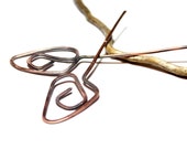 16 Gauge Large Oxidized Copper Square Spirals Headpins Artisan Geometric Headpins Hammered Triangle Pendants Artisan Head Pins - Eye Pins