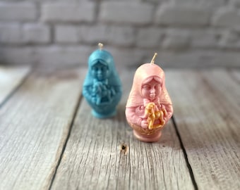 Handmade Soy Wax Matryoshka Candle – Horse Nested Doll, Nursery Decor