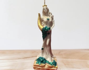 Goddess of Fortune Candle — Beeswax Ritual for Abundance, Money Manifestation & Golden Luck