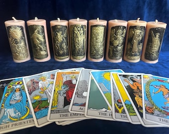 Candela rituale degli Arcani dei Tarocchi / Manifesta Amore, Abbondanza, Guarigione. Scatena il potere degli Arcani