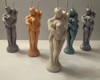 Paar Skulptur-Kerze aus Bienenwachs