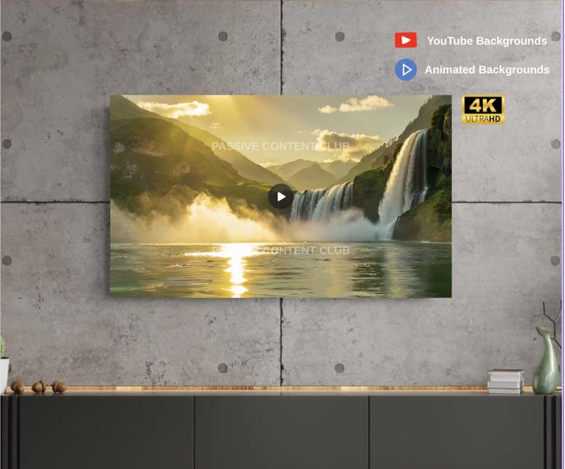 Waterfall Video Loop Waterfall Animated 4K Video Backgrounds: Seamless Loops for Youtube ...