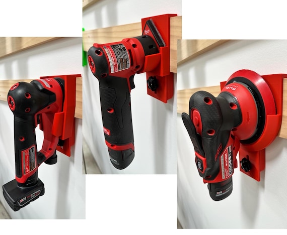 Milwaukee Sander Holders | 6" Orbital, 3" Orbital & Detail Sanders | French Cleat or Wall Mount