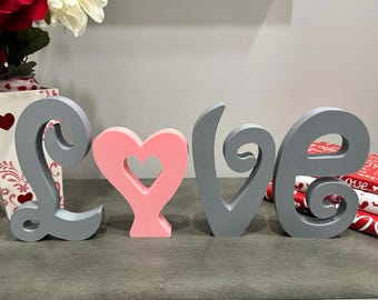 Decoración con letra de amor y corazón - Impresa en 3D