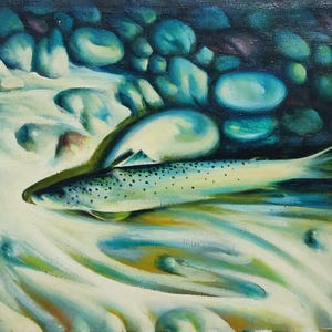 Handmade Original Oil Painting on Canvas, created with High Quality Canvas & Paints, Landscape Gift, Old Artwork by Famous Painter 1941-2015