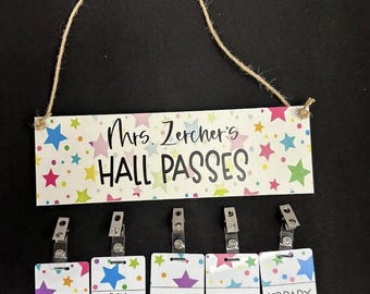 Bright Stars Acrylic Classroom Hall Passes Set