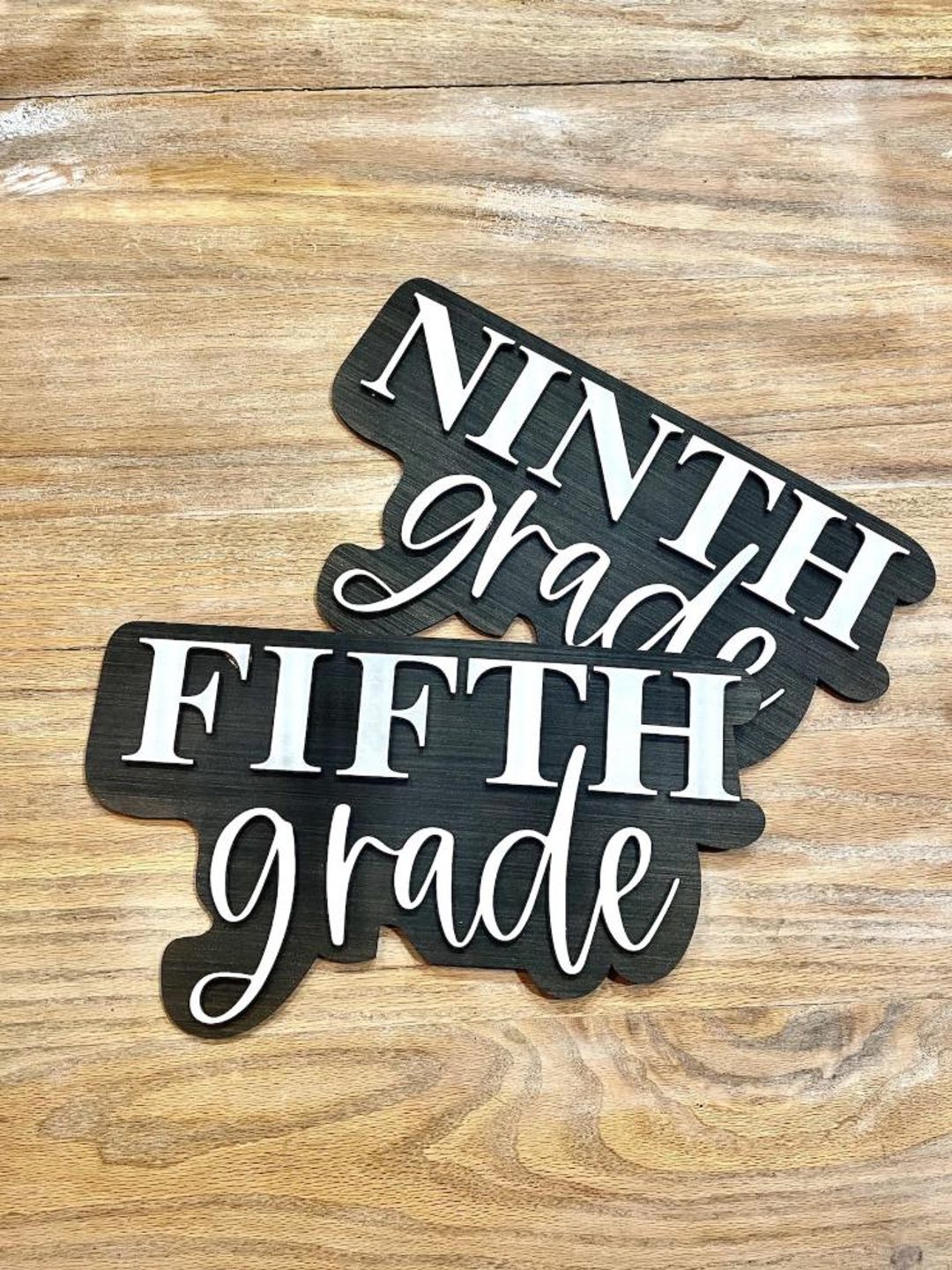 Personalized 3D Grade Level Cut Out Sign - Etsy
