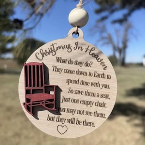 Laser Cut Wood Christmas in Heaven 3D Ornament
