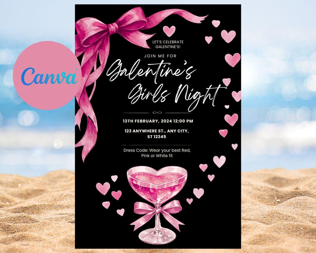 Galentine's Day Girls Night Out Invitation, Galentine's Party Invite ...