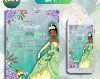Princess Tiana Birthday Invitation: Editable Party Invite (Digital)