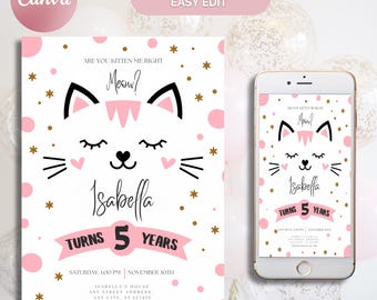 „Are You Kitten Me Right Meow“ Katzen-Banner – Schwarzes Glitzer-Banner Für Geburtstags-Partys