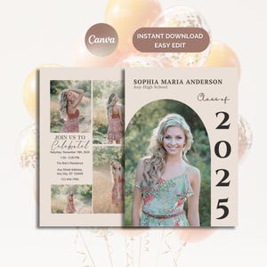 Photo Graduation Invitation Template, Editable Graduation Announcement, Senior Graduate Party Invitation, Graduation Party Invite