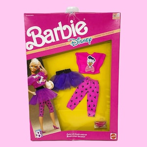 Vintage Disney Character Fashions Clothing for BARBIE 1989 DONALD DUCK Mattel #9202. Bilingual Foreign Unopened Box. Clothes for Disneyland!