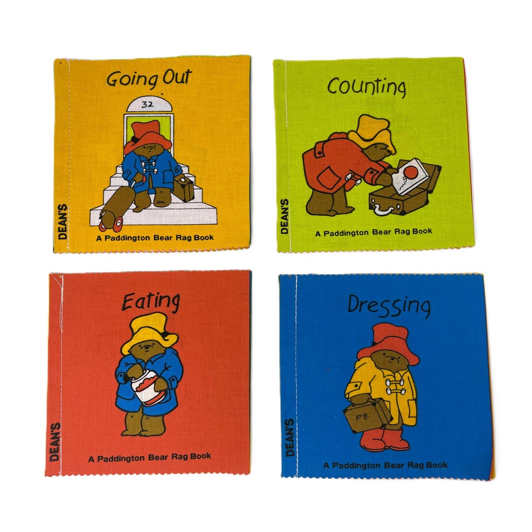 1982 Vintage PADDINGTON BEAR Set of 4 Dean's Colourful Learning