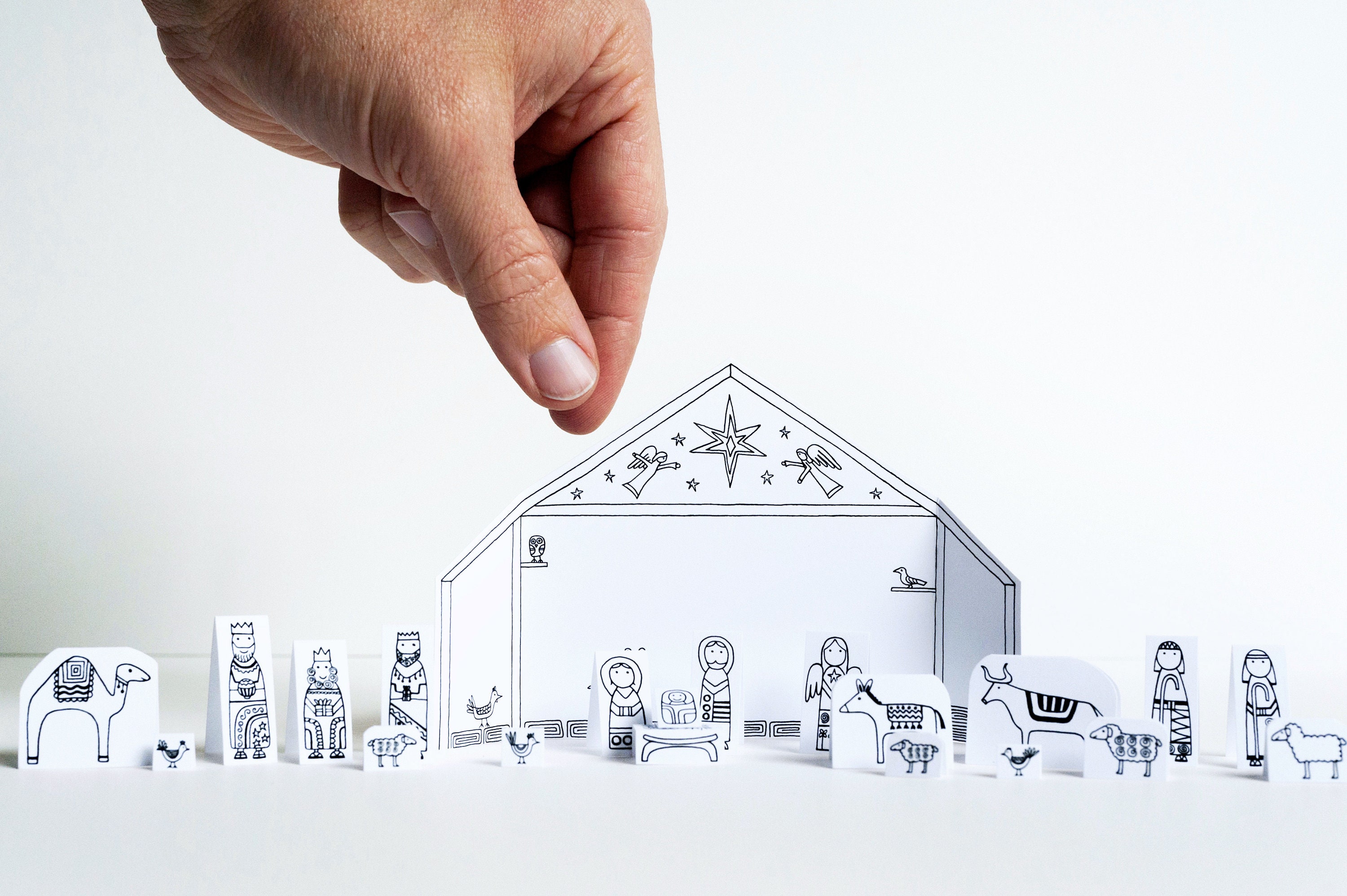 Nativity Scene Paper Craft Kit - Etsy