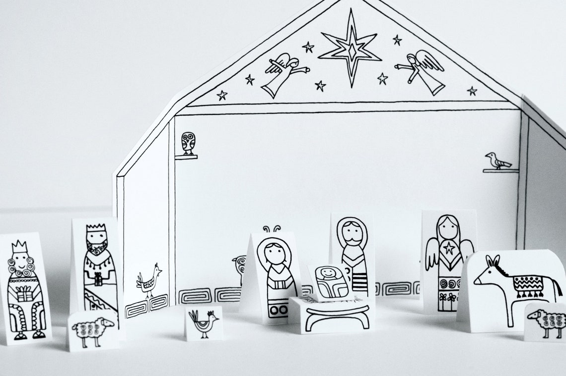 Nativity Scene Paper Craft Kit Etsy