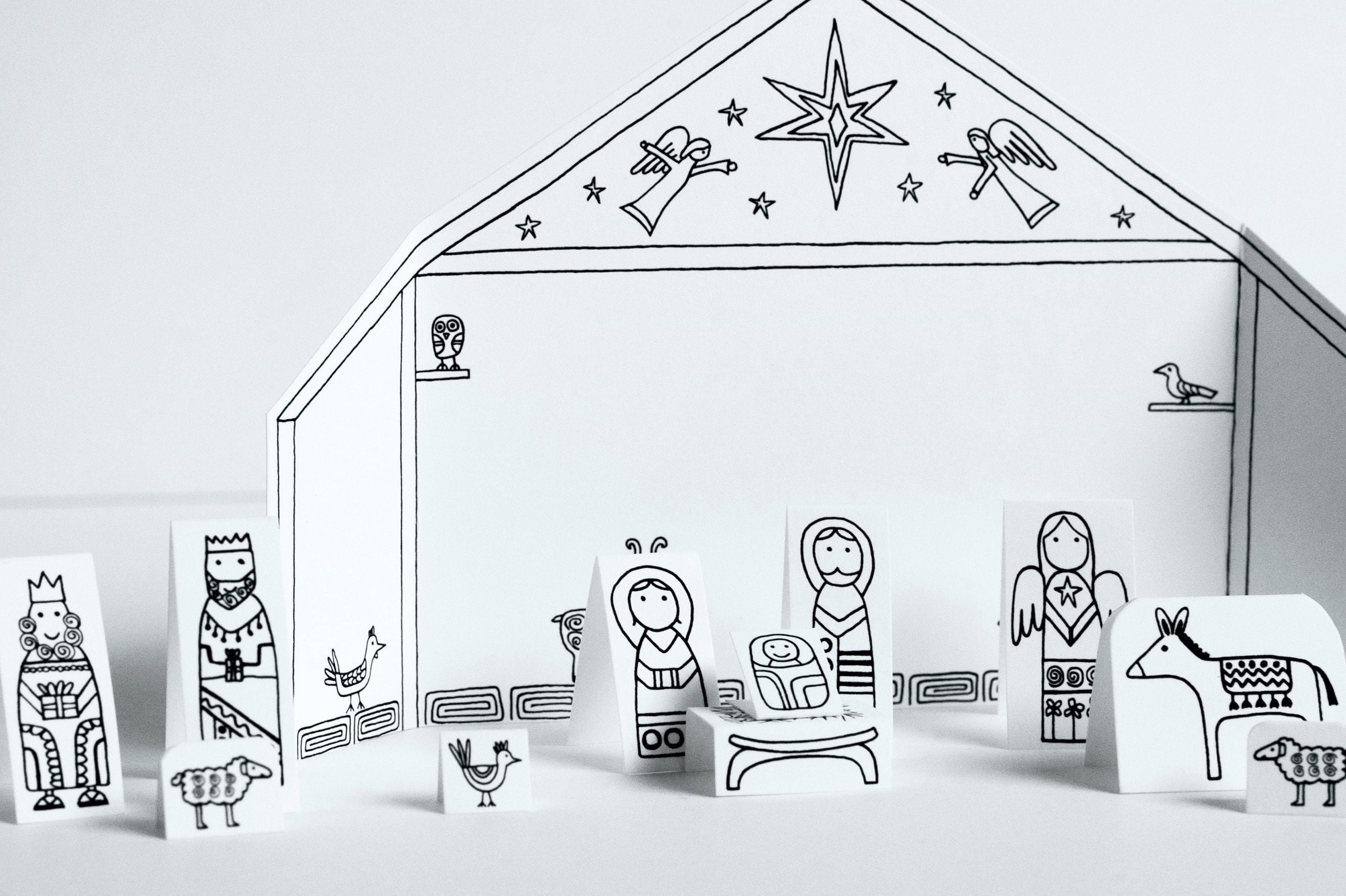 Nativity Scene Paper Craft Kit - Etsy