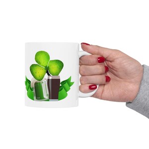 Funny St. Patrick&#39;s Day Ceramic Mug - Perfect Gift for Friends, Coffee Lovers, Holiday Celebrations, Green Drinkware, Humor