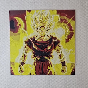 Dragon Ball Z Super Saiyan Goku 3D Art Panel - Energetic Anime Wall Decor