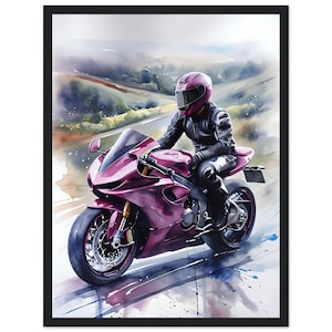 Magenta Machine Motorbike Framed Poster - Stylish Wall Art for Bikers Print