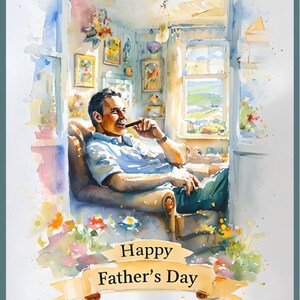 Father&#39;s Day Digital Greeting Card - Instant Download Printable