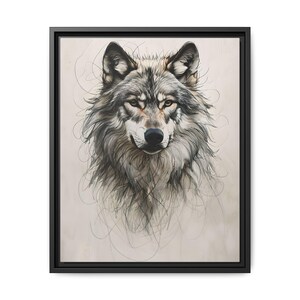Wolfkunstdruk, ingelijst wolfcanvas.