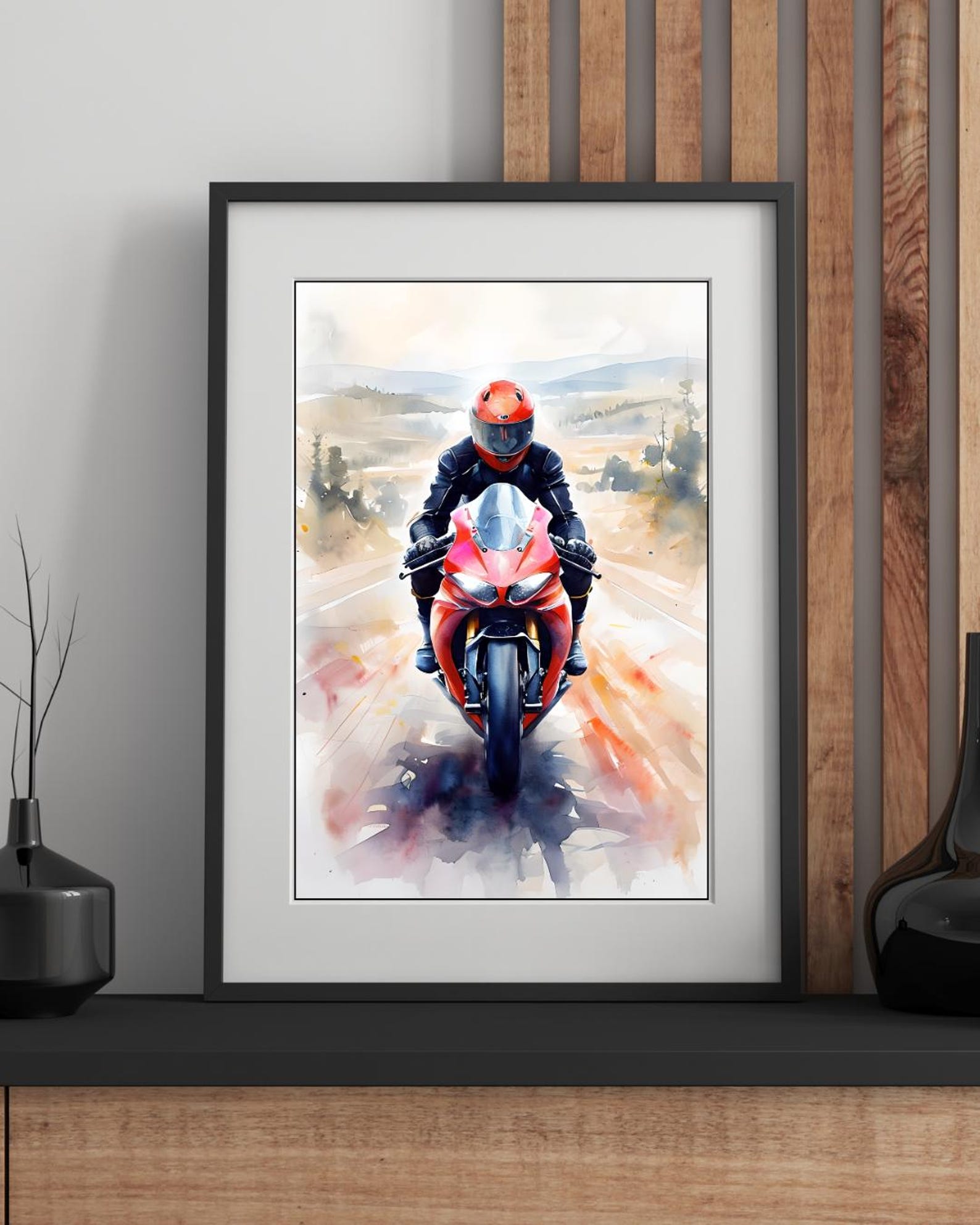 Watercolor Sport Motorcycle Rider Art Print – Digital Download - Etsy