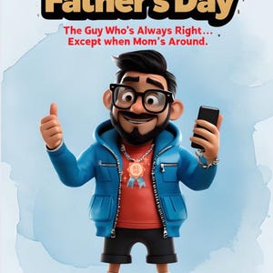 Father&#39;s Day Digital Greeting Card - Instant Download Printables