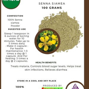 50 g - 500 g Organic Pure Powder Of Senna Siamea Leaves JOHAR WildCrafted 100% Fresh Natural Herbs