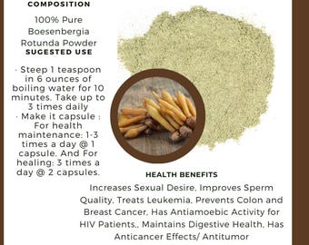 Organic Boesenbergia Rotunda Powder: Wildcrafted Temu Kunci