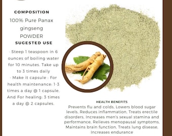 Organic Ginseng Powder – Wildcrafted Panax Ginseng Radix