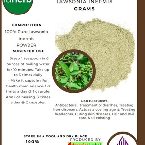 50 g - 500 g Organic Pure Powder Of Lawsonia Inermis INAI/Pacar kuku WildCrafted 100% Fresh Natural Herbs Organic
