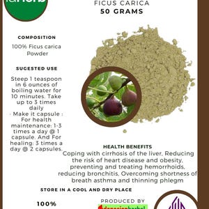 50 g - 500 g Organic Pure Powder Of Ficus Carica L Daun Buah Tin for Health WildCrafted 100% Fresh Natural Herbs Indonesia Herbal