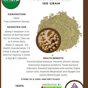 50 g - 500 g Organic Pure Powder Of Amomum Compactum KAPULAGA True Cardamon powder WildCrafted Fresh Natural Herbs Organic Free Shipping