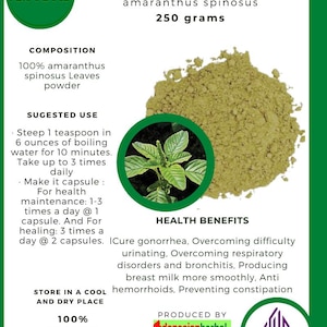 50 g - 500 g Powder Of Pure Spiny Amaranth (Amaranthus Spinosus) Bayam Duri  WildCrafted Organic 100% Fresh Natural Herbs